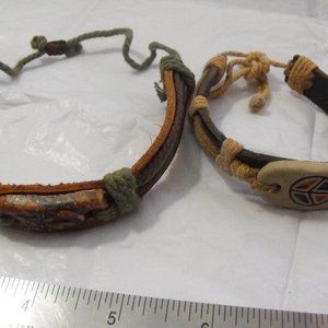Unisex Adjustable Faux Leather Bracelets Handmade